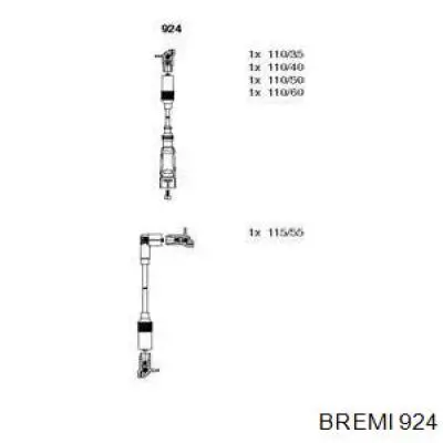 Дріт високовольтний, комплект 924 Bremi