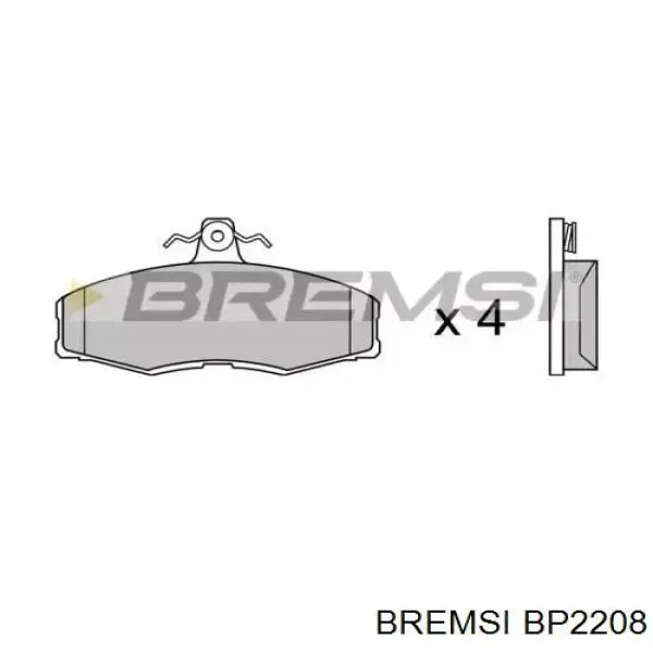 BP2208 Bremsi колодки гальмівні передні, дискові