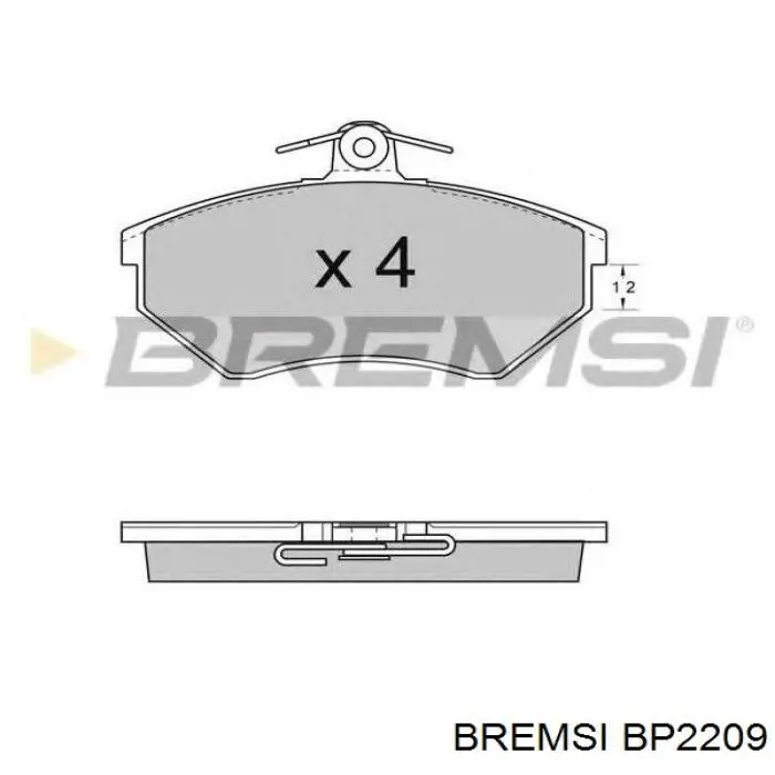 Колодки гальмівні передні, дискові BP2209 Bremsi