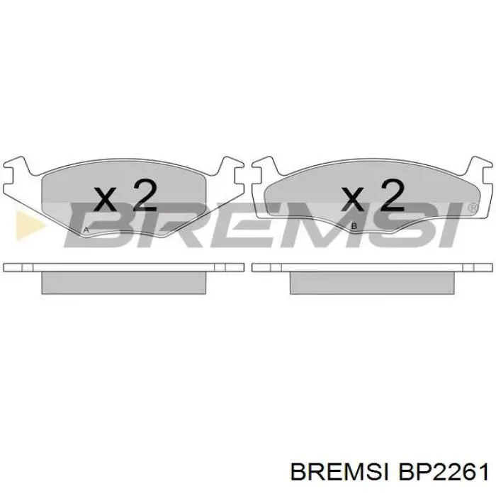 Колодки гальмівні передні, дискові BP2261 Bremsi