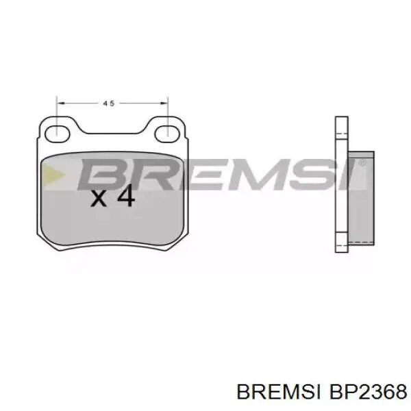 BP2368 Bremsi колодки гальмові задні, дискові