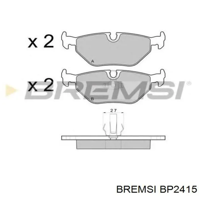 Задні гальмівні колодки BP2415 Bremsi