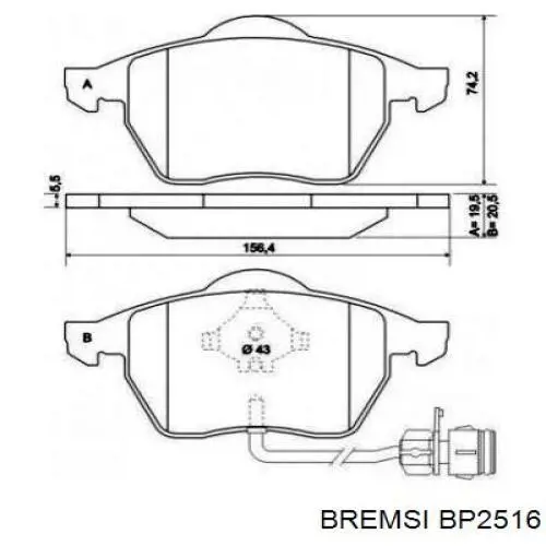 Гальмівні колодки Bremsi BP2516 ціна, від 22.55 USD