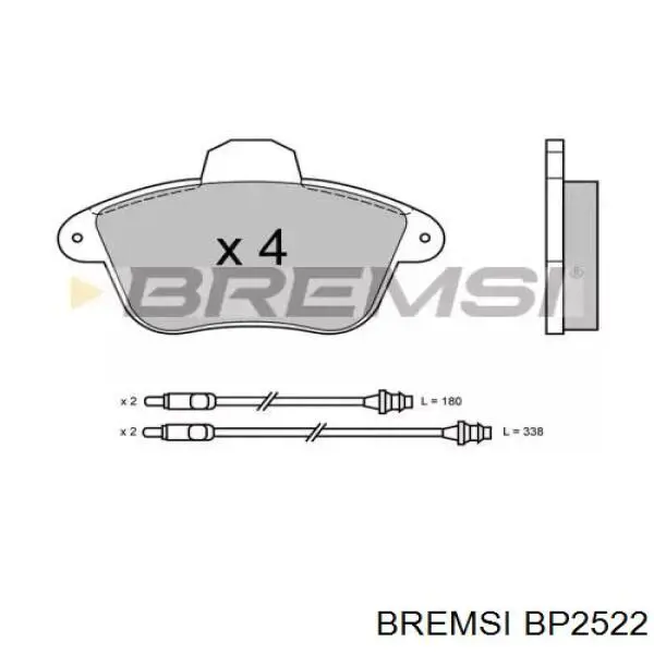 Колодки гальмівні передні, дискові BP2522 Bremsi