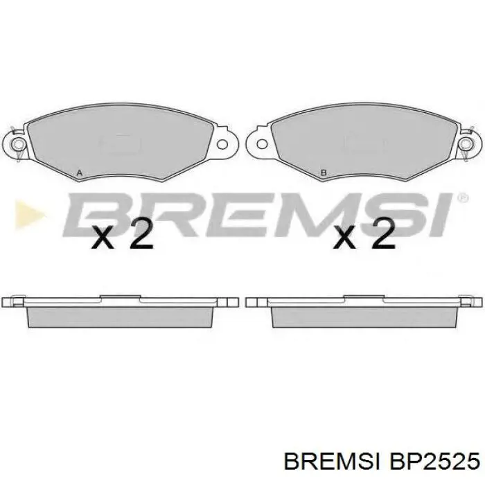 Колодки гальмівні передні, дискові BP2525 Bremsi