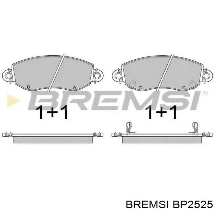 Гальмівні колодки Bremsi BP2525 ціна, від 16.15 USD