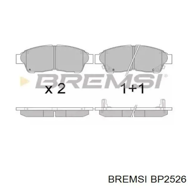 BP2526 Bremsi колодки гальмівні передні, дискові