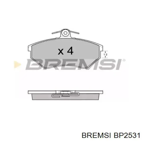 Колодки гальмівні передні, дискові BP2531 Bremsi