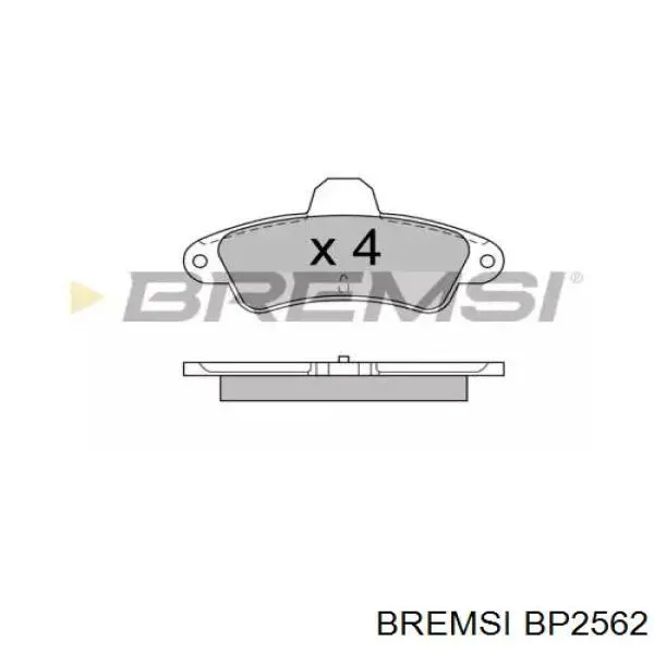 Колодки гальмові задні, дискові BP2562 Bremsi