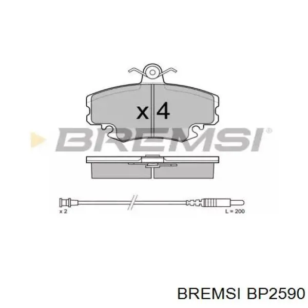 BP2590 Bremsi колодки гальмівні передні, дискові