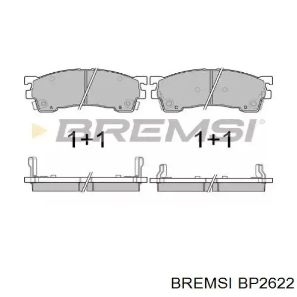 BP2622 Bremsi колодки гальмівні передні, дискові