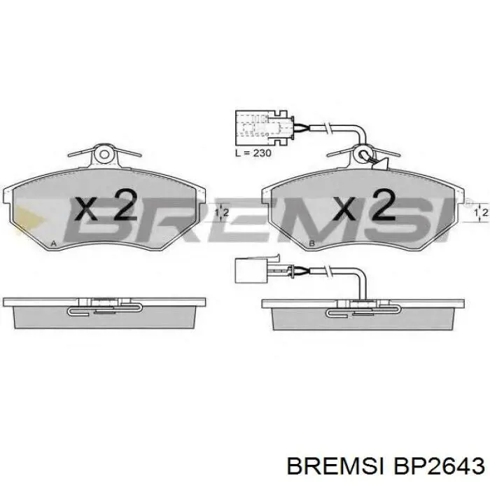 Гальмівні колодки Bremsi BP2643 ціна, від 16.46 USD