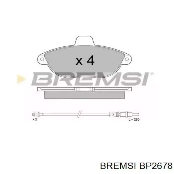 BP2678 Bremsi колодки гальмівні передні, дискові