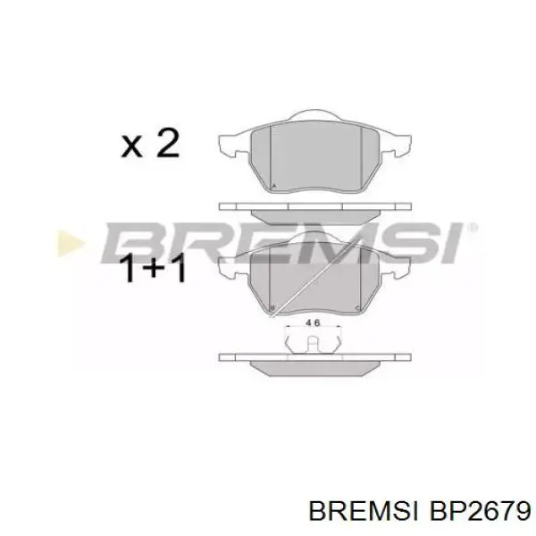 Купити BP2679 Bremsi Колодки гальмівні передні, дискові