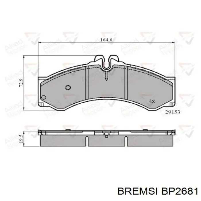 Гальмівні колодки Bremsi BP2681 ціна, від 24.77 USD