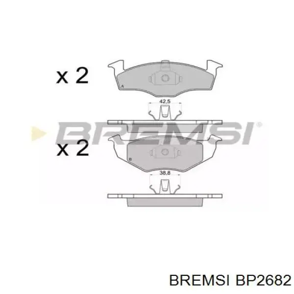 Колодки гальмівні передні, дискові BP2682 Bremsi