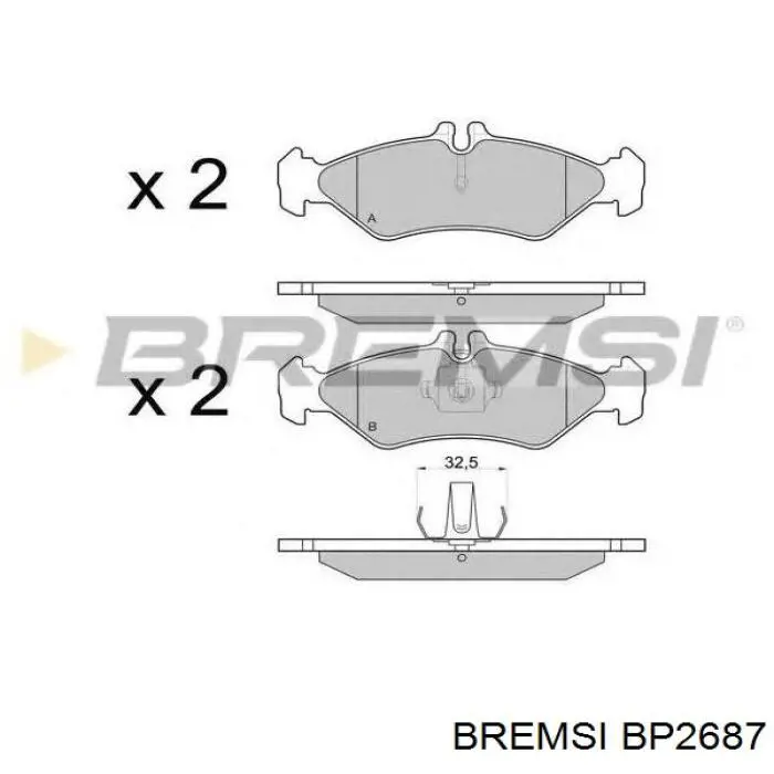Гальмівні колодки Bremsi BP2687 ціна, від 19.67 USD