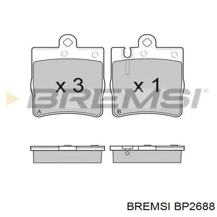 BP2688 Bremsi Колодки гальмівні задні, дискові