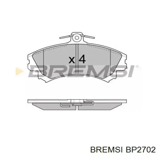 BP2702 Bremsi колодки гальмівні передні, дискові