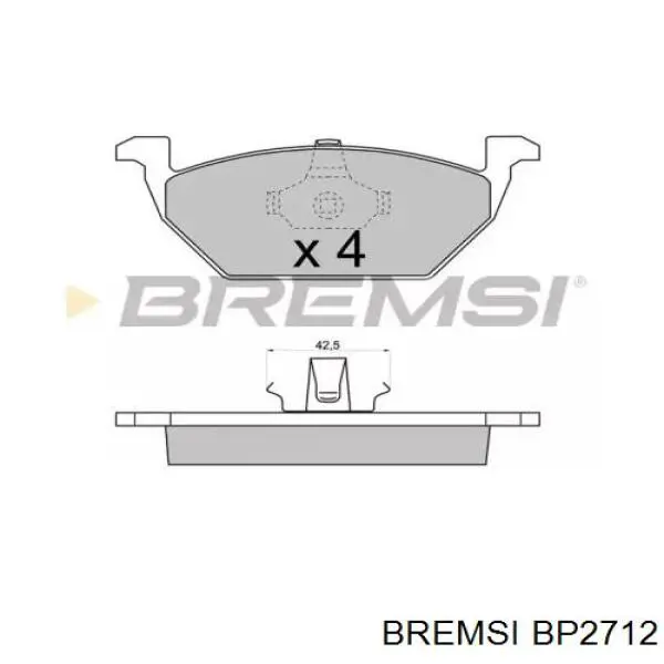 Купити BP2712 Bremsi Колодки гальмівні передні, дискові