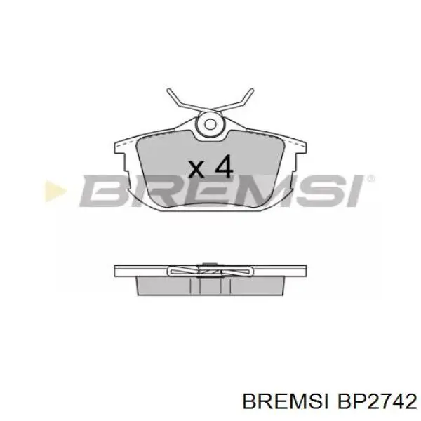 Колодки гальмові задні, дискові BP2742 Bremsi