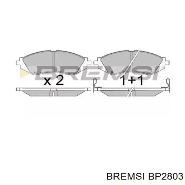 BP2803 Bremsi колодки гальмівні передні, дискові