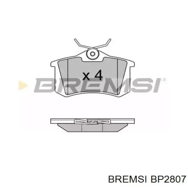 BP2807 Bremsi колодки гальмові задні, дискові