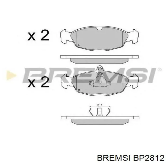 Купити BP2812 Bremsi Задні колодки