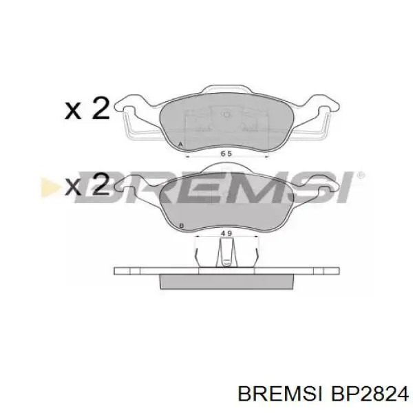 BP2824 Bremsi колодки гальмівні передні, дискові