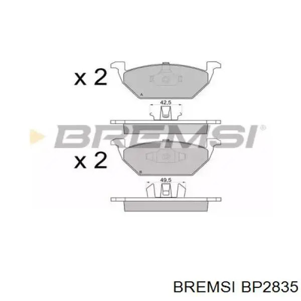BP2835 Bremsi Передні гальмівні колодки