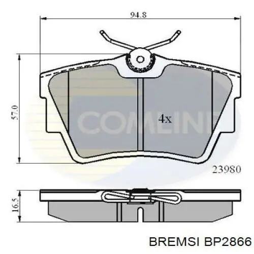 Задні гальмівні колодки Bremsi BP2866 ціна, від 17.68 USD
