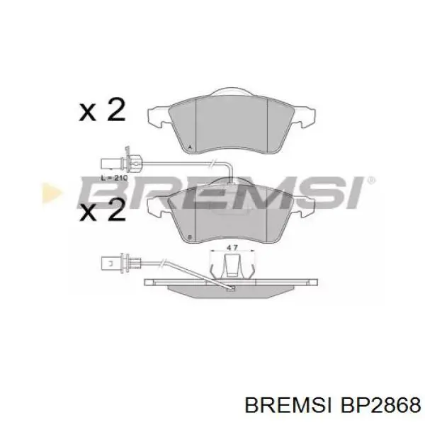Гальмівні колодки Bremsi BP2868 ціна, від 18.58 USD