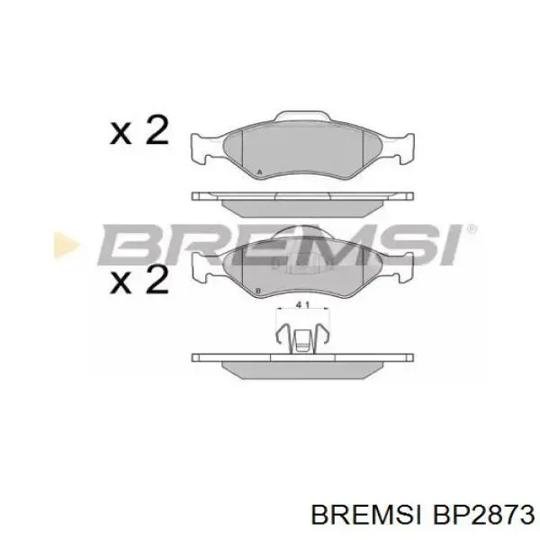 Колодки гальмівні передні, дискові BP2873 Bremsi