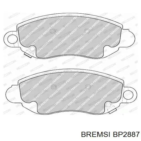 Передні тормозні колодки BP2887 Bremsi