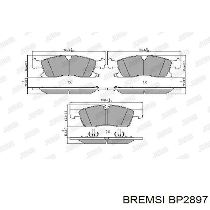 Гальмівні колодки Bremsi BP2897 ціна, від 30.31 USD