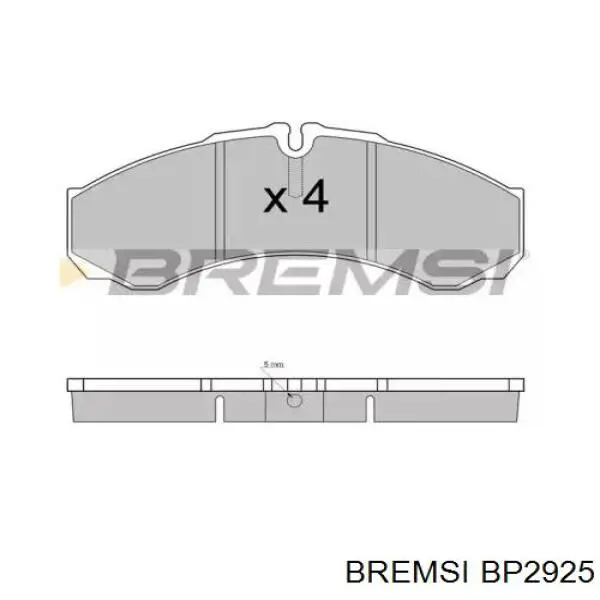 Колодки гальмівні передні, дискові BP2925 Bremsi