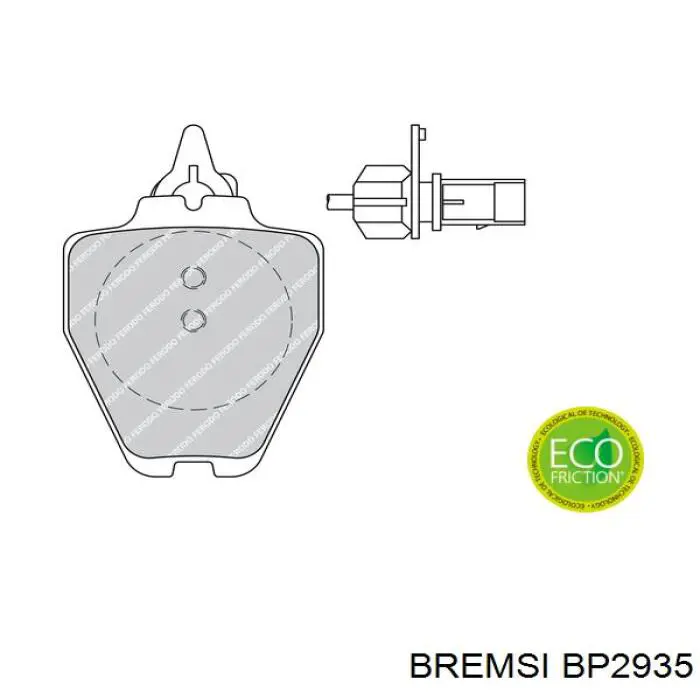 Купити BP2935 Bremsi Колодки гальмівні передні, дискові