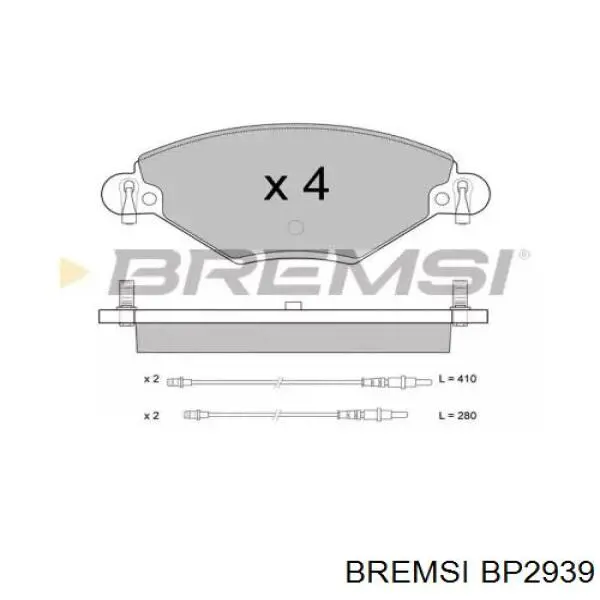 BP2939 Bremsi колодки гальмівні передні, дискові