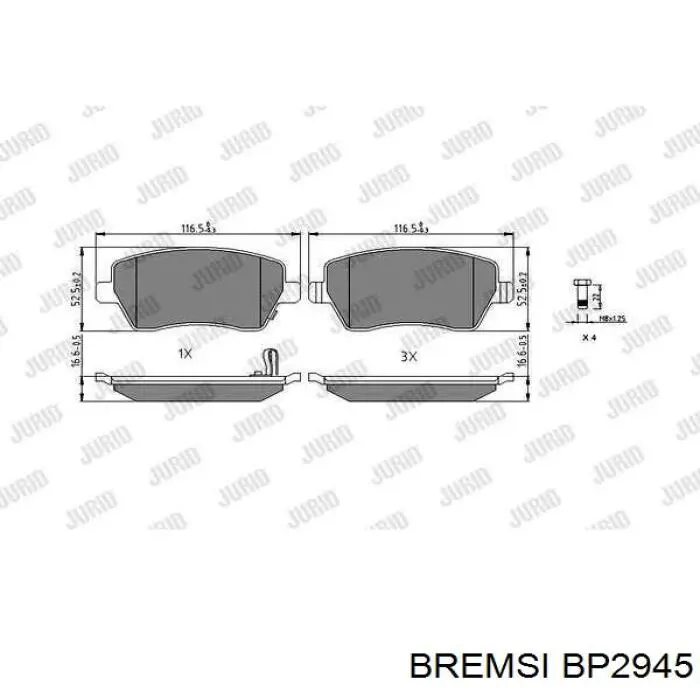 Гальмівні колодки Bremsi BP2945 ціна, від 20.75 USD