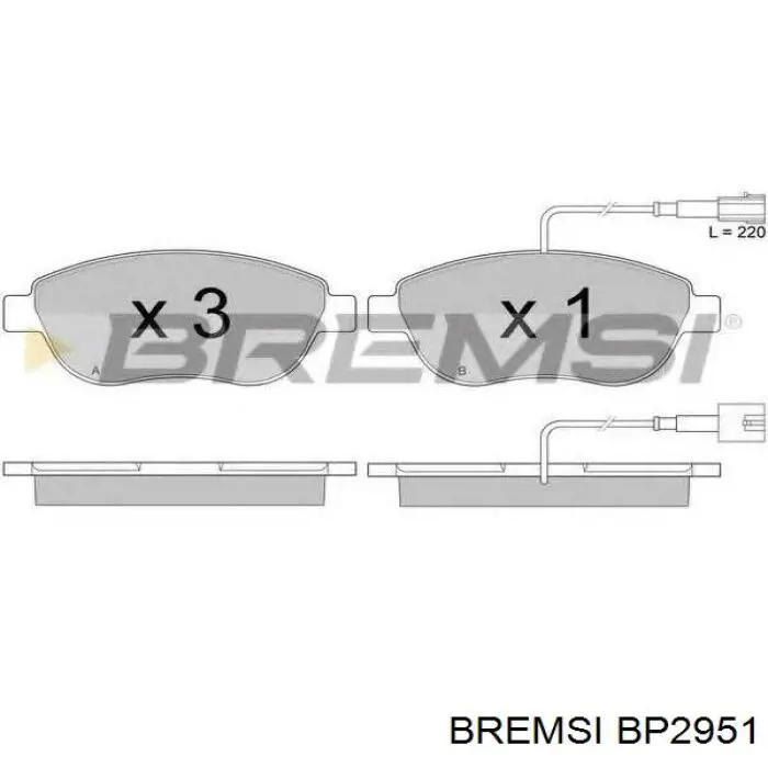 Передні тормозні колодки BP2951 Bremsi