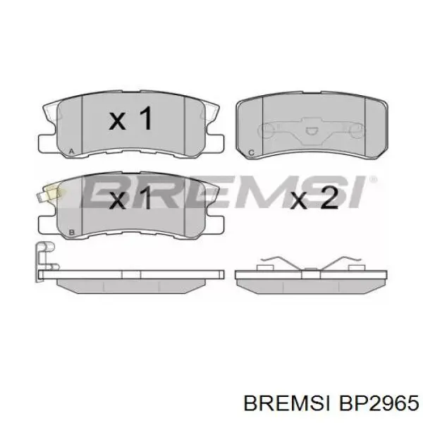 Задні гальмівні колодки Bremsi BP2965 ціна, від 14.84 USD