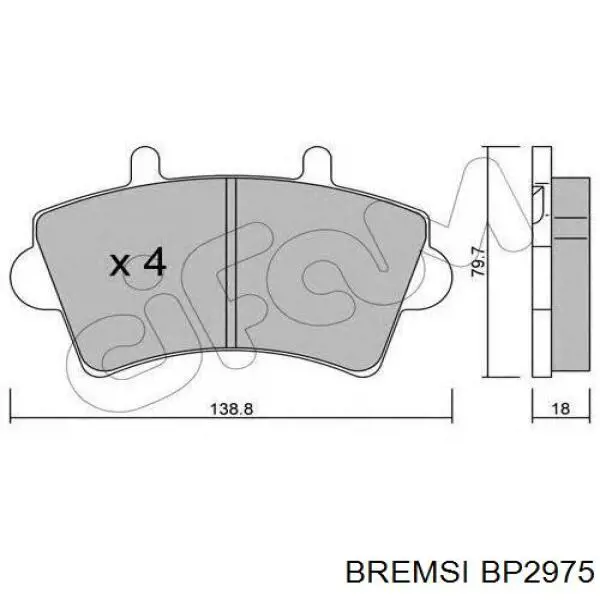 Гальмівні колодки Bremsi BP2975 ціна, від 20.35 USD