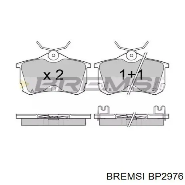 BP2976 Bremsi Колодки гальмівні задні, дискові