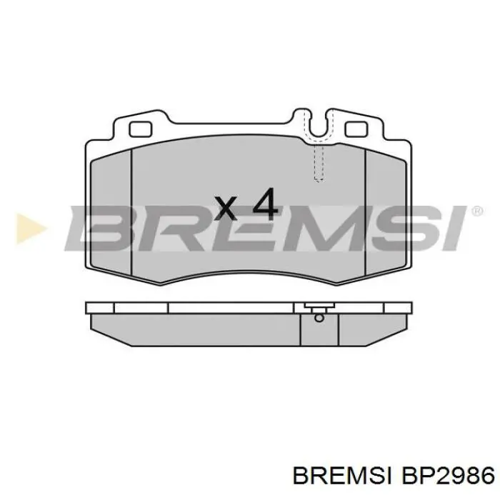 Колодки гальмівні передні, дискові BP2986 Bremsi