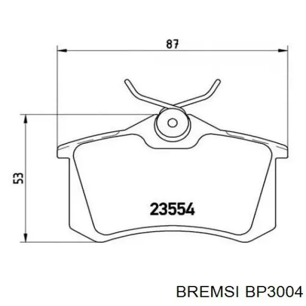 BP3004 Bremsi колодки гальмові задні, дискові