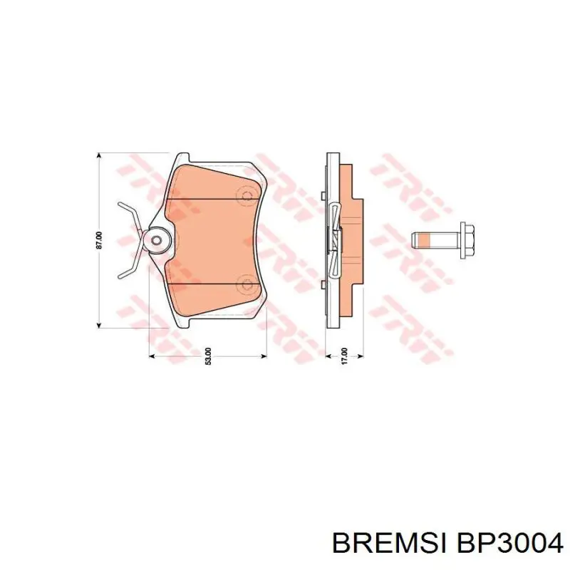 Задні гальмівні колодки Bremsi BP3004 ціна, від 17.54 USD