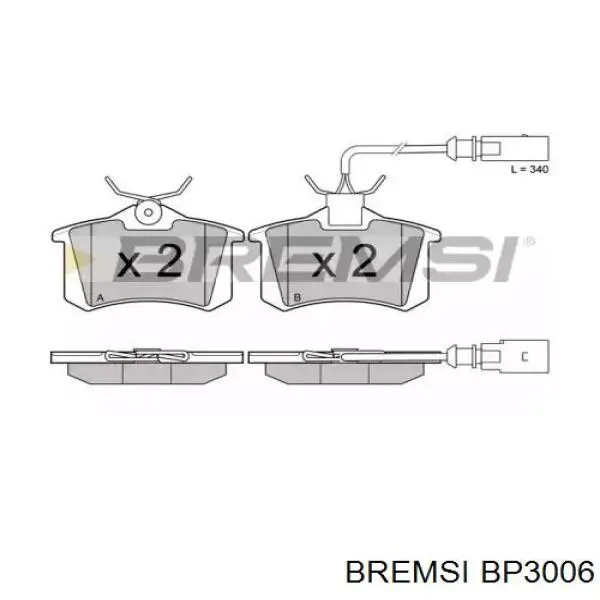 Колодки гальмові задні, дискові BP3006 Bremsi