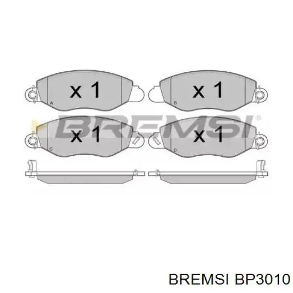 Купити BP3010 Bremsi Колодки гальмівні передні, дискові