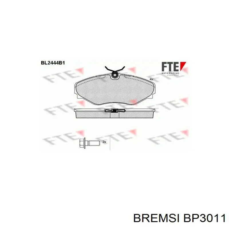 Купити BP3011 Bremsi Колодки гальмівні передні, дискові