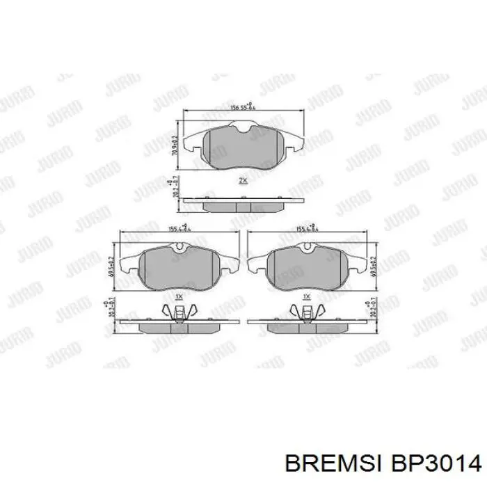 Купити BP3014 Bremsi Колодки гальмівні передні, дискові